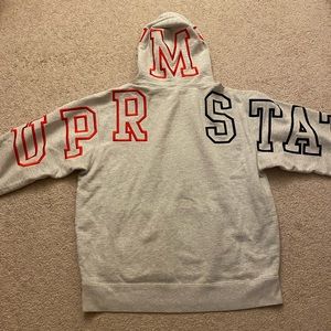 grey supreme state hoodie